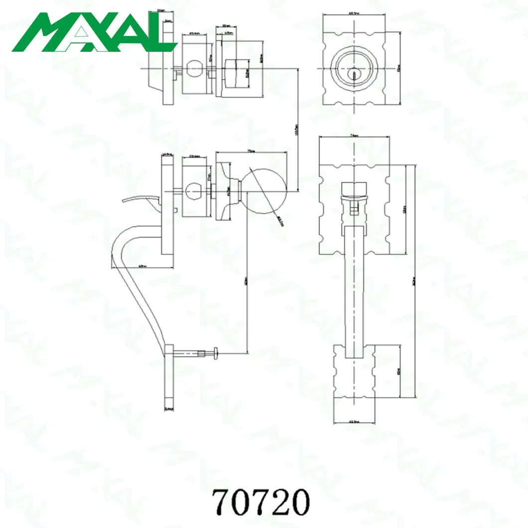 Maxal Security Grip Handle Set Combination, Population Door Lock