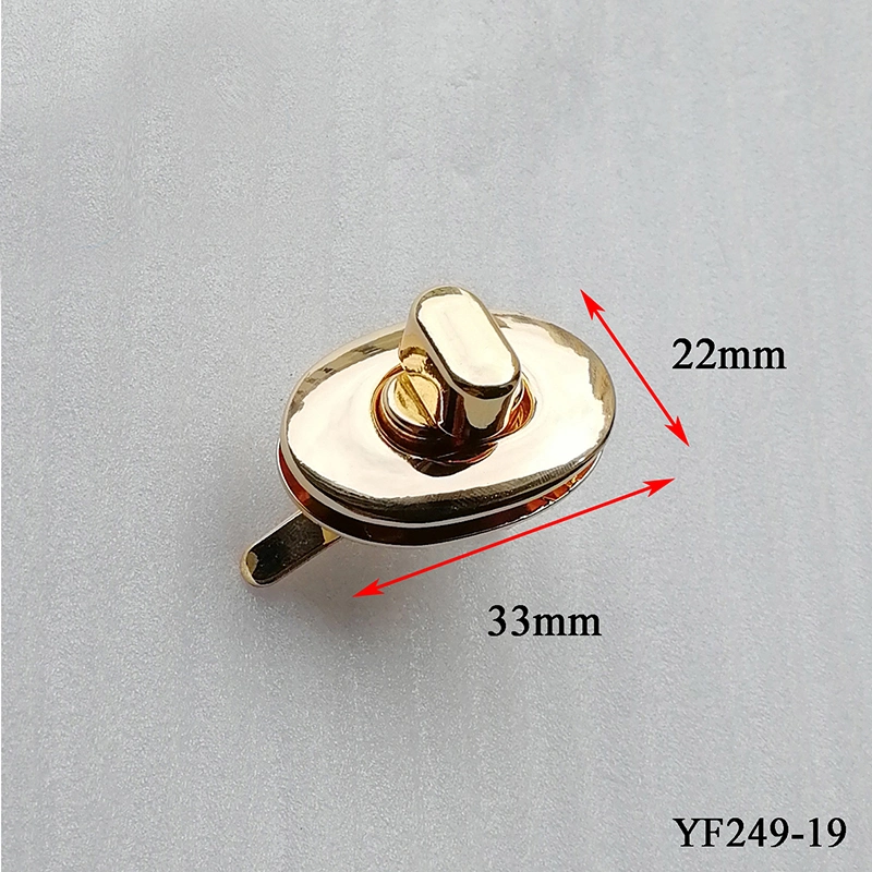 Gold Oval Twist Lock Turn Metal Closure Buckle Locks Hardware