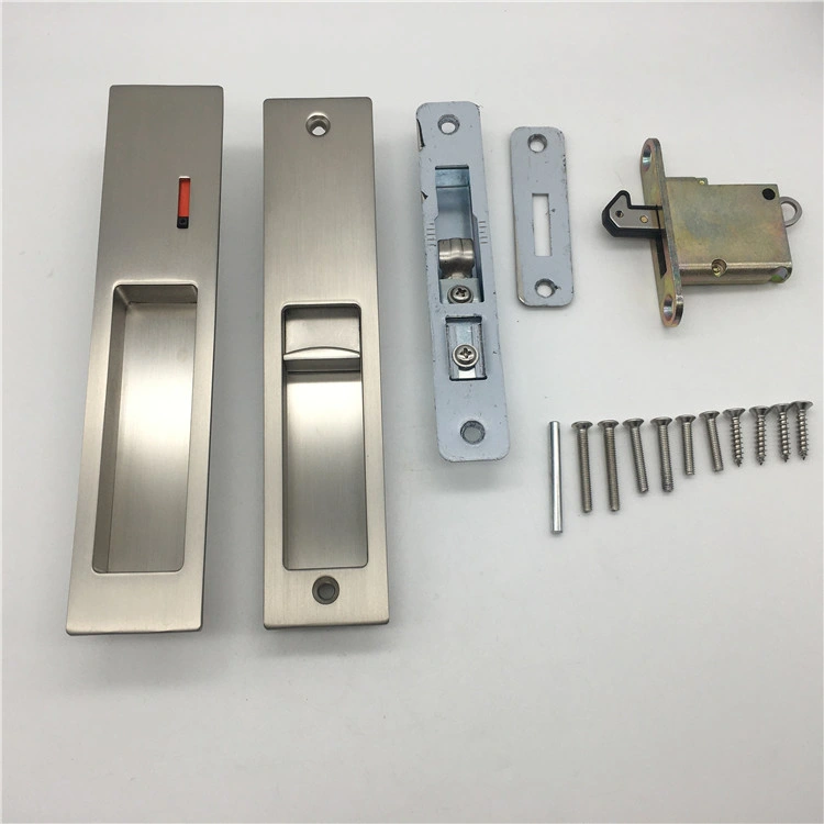 South Korea Indicator Flush Square Handle Sliding Door Pocket Lock