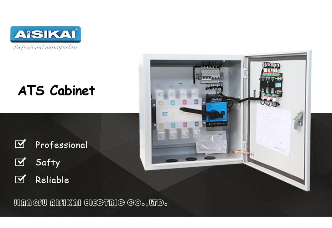 Aisikai Hot Selling ATS Panel Generator Control 380V/400V 800A 3p ATS Cabinet