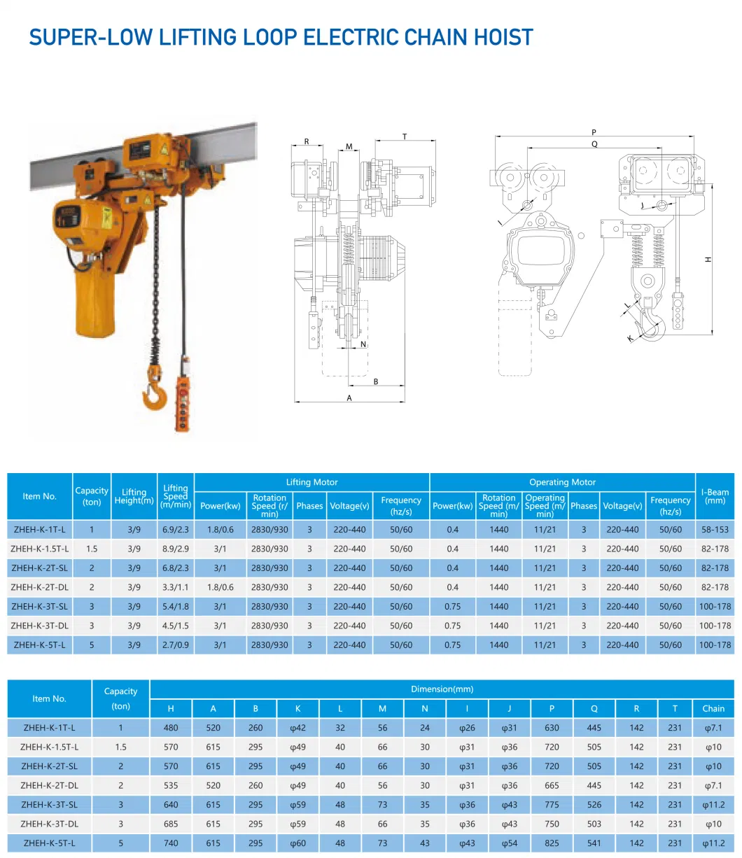 China Manufacturer Motor Electric Chain Block