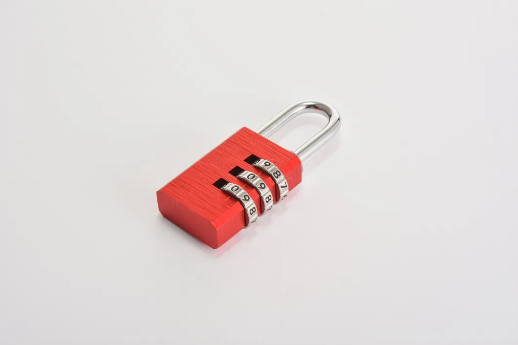 Red Aluminum Alloy Combination Code 3 Dials Security Handle Pad Lock