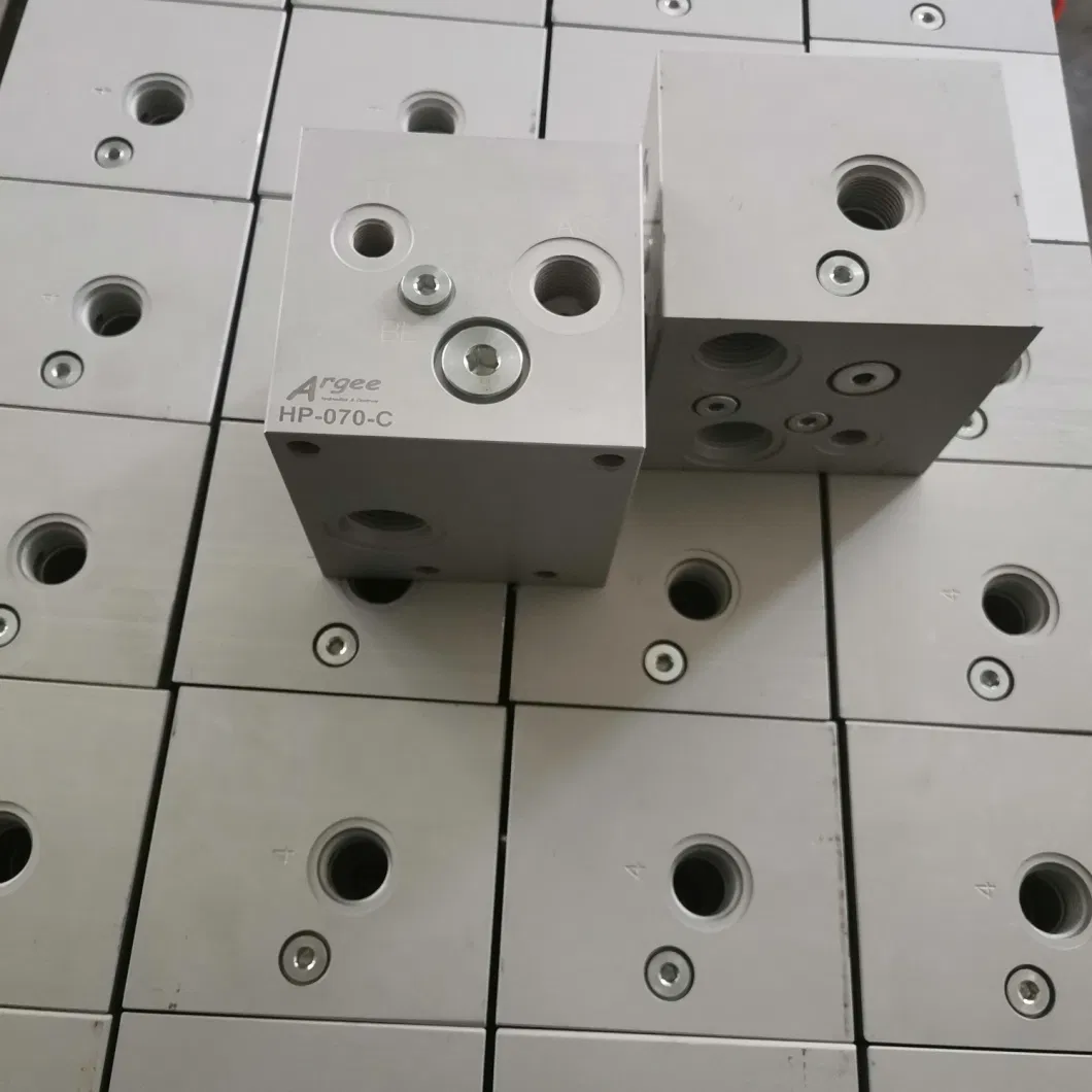 Universal Dock Leveler Manifold Blocks with Emergency Stop Option.