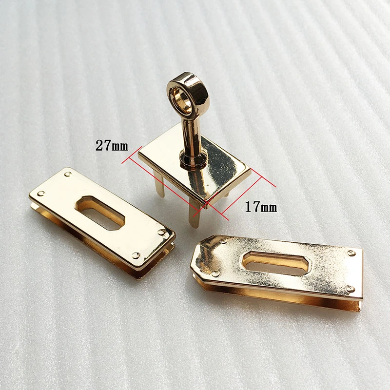 in Stock Gold Metal Rectangle Turn Lock Bag Accessories Fastener Twist Clasp Lock