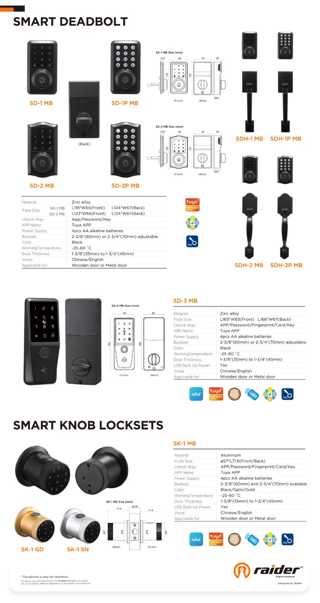 Sk-1 Gd Deadbolt Electronic Intelligent Lock Handle Lock Smart Home Door Lock