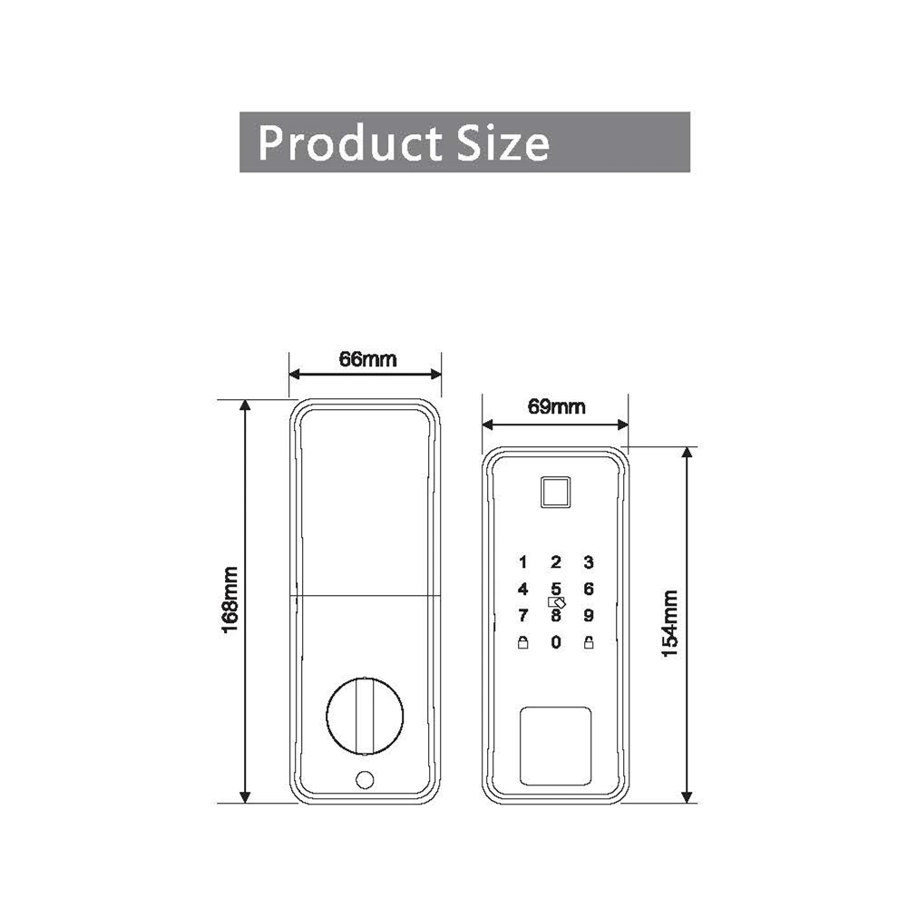 Fingerprint Password IC Card Key Bluetooth APP Smart Electronic Digital Deadbolt Door Lock