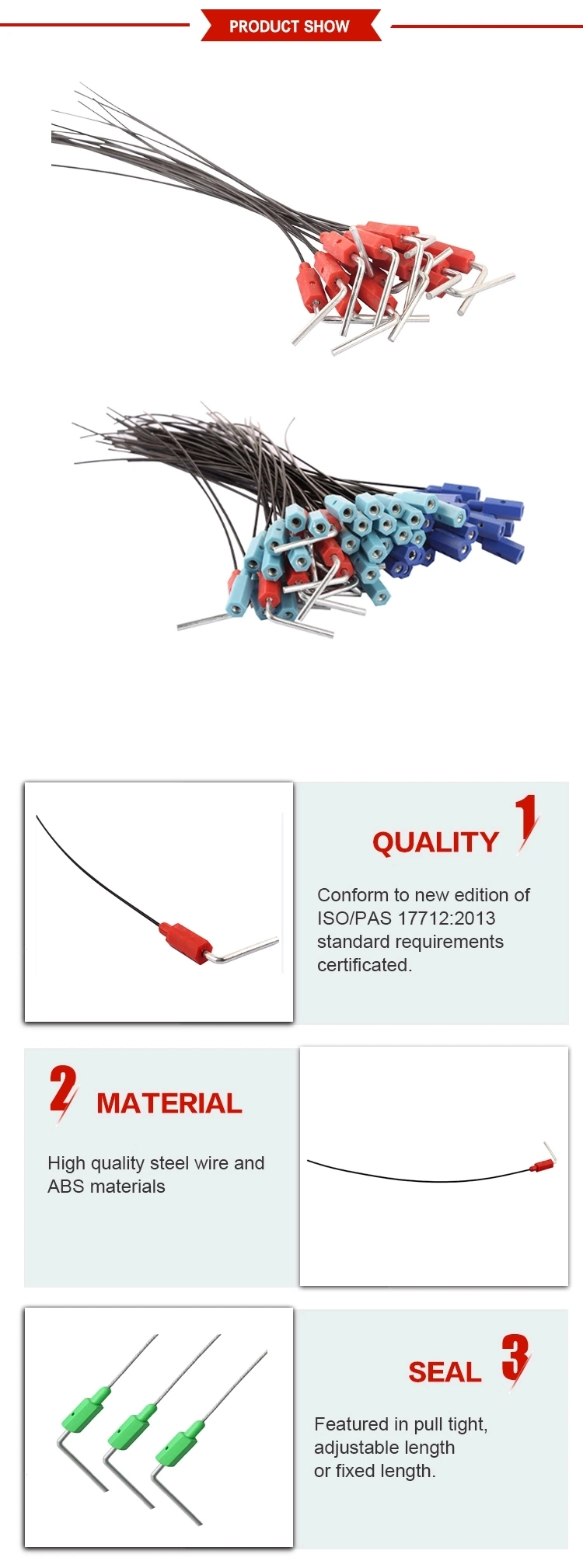 Cable Seal C103 Hot Adjustable Length Plastic Twist Wire Lock Security