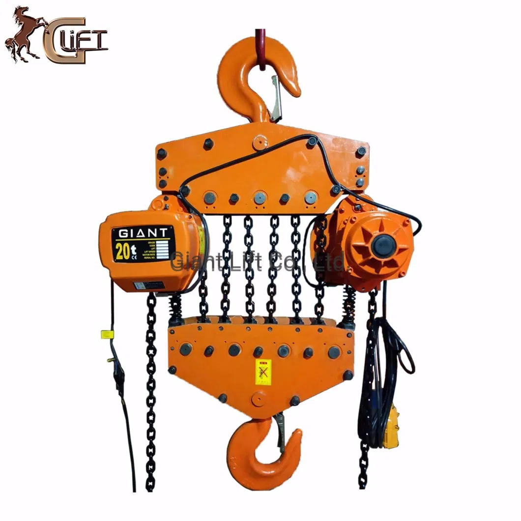 20t Heavy Duty Chain Block with Emergency Stop High Quality Electric Chain Hoist Giant Lift Chain Block Electric Trolley (HHBD-I-20)