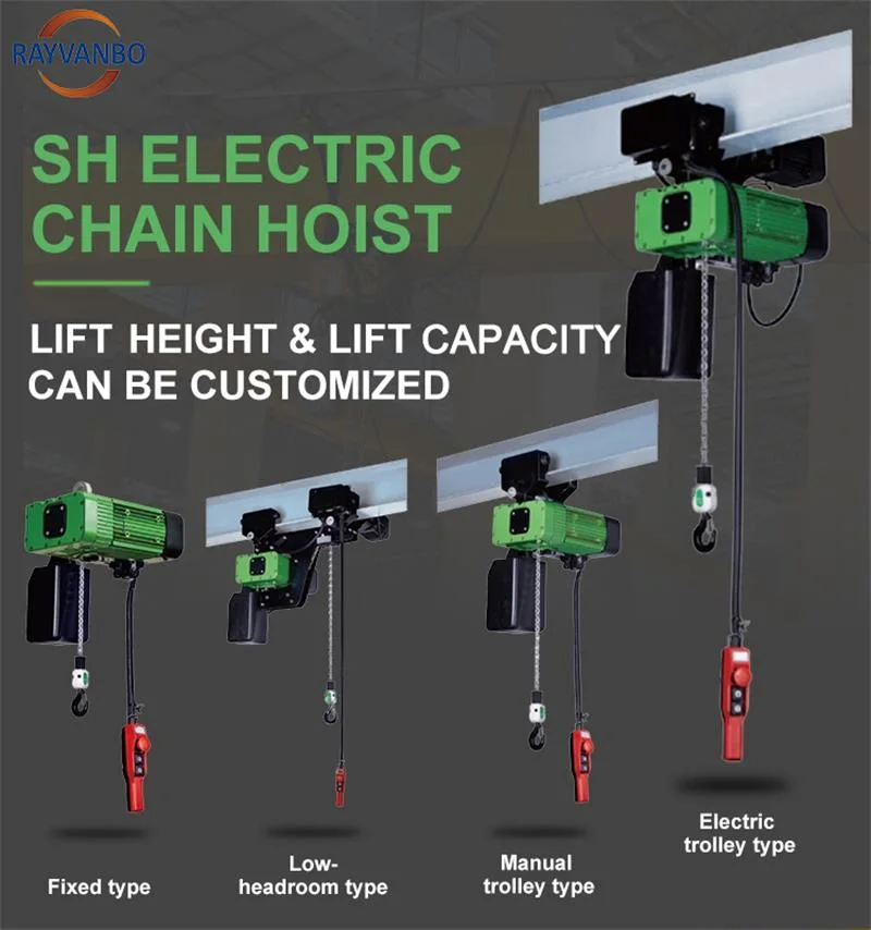Safety Handle Electric Crane 5t Chain Hoist Block with Wireless Remote Control CE Certificated