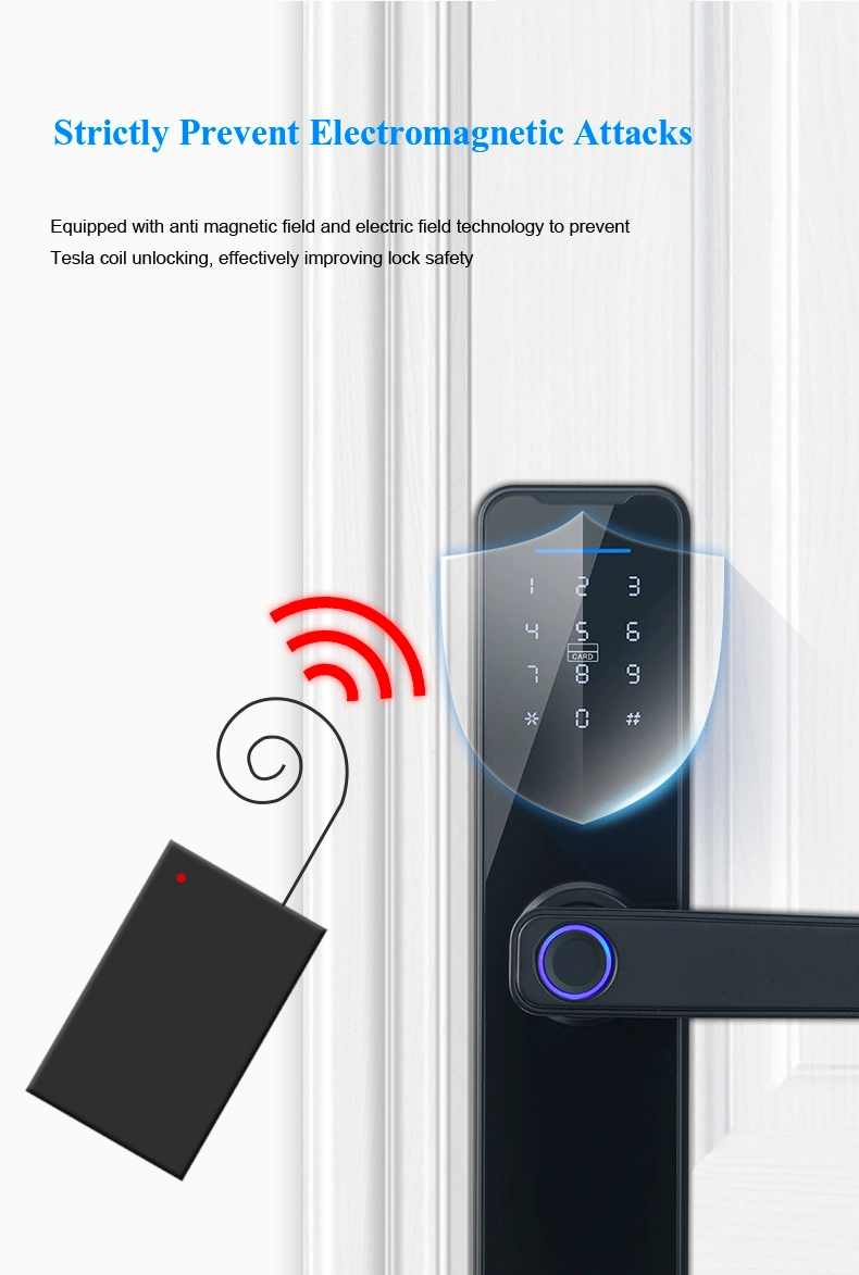 Smart Home Hotel Door Digital Lock Residence Tuya Smart Life APP Ttlock Fingerprint Passcode Card WiFi Smart Door Locks