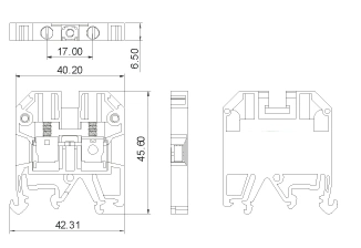 Sak Jxb Plastic 4mm2 Panel Mount Terminal Block Distribution Copper Material Terminal Blocks Connector