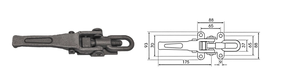 Heavy Duty Quick Release Spring Gate Drop Forged Truck Trailer Tailgate Body Parts Toggle Latch Side Board Door Gear Flush Handles Lock