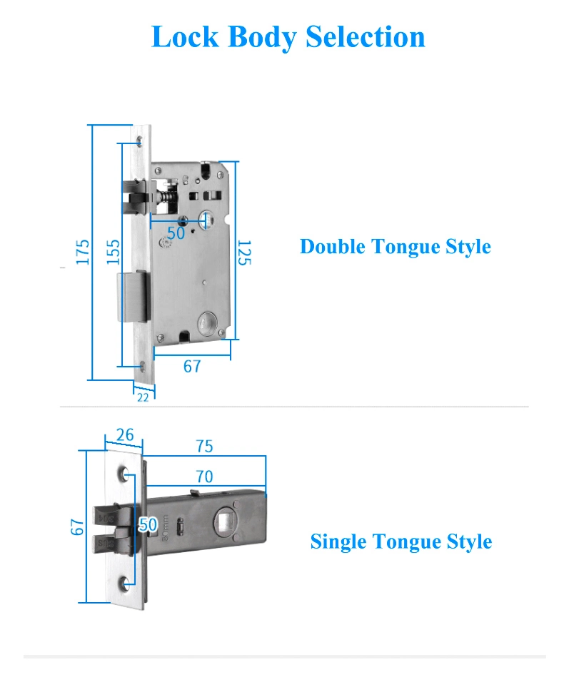 Smart Home Hotel Door Digital Lock Residence Tuya Smart Life APP Ttlock Fingerprint Passcode Card WiFi Smart Door Locks