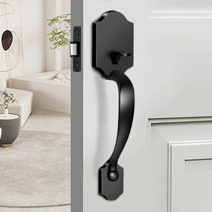 Front Door Handleset Smart Deadbolt Keyless Door Handle Fingerprint Lock