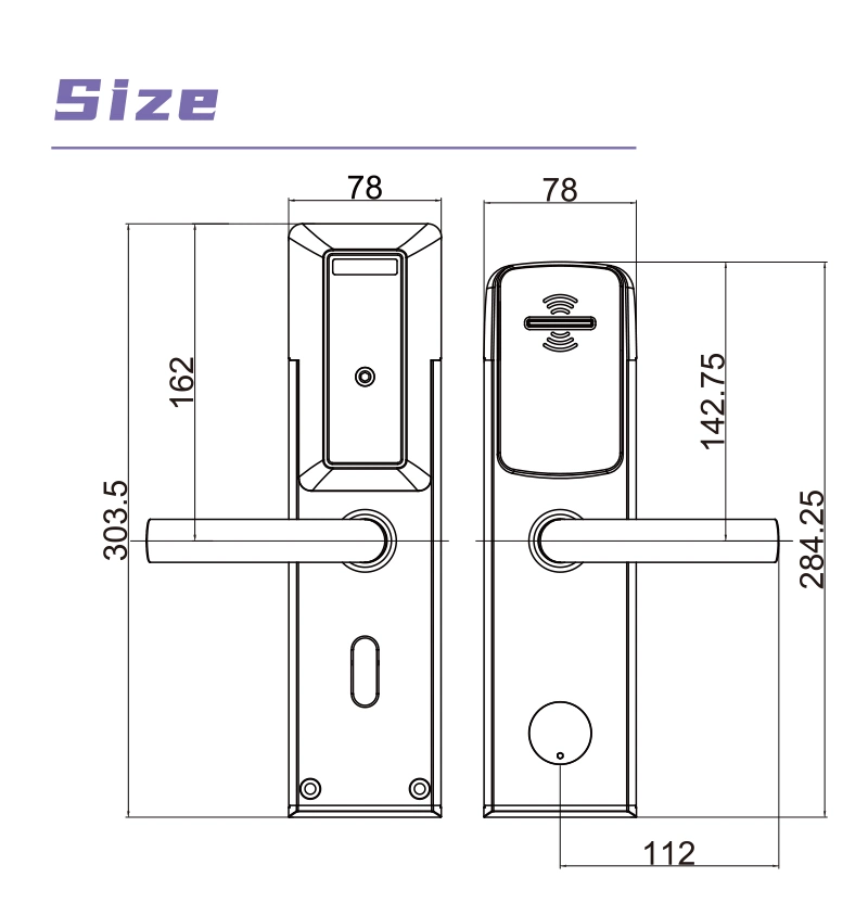 RFID Card Security Gate System Keyless Entry Safe Electric Electronic Handle Locking Keys Door Cylinders Hotel Lock