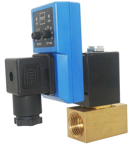 Brass Valve with Timer Controlled Electronic Condensate BSP Solenoid Electronic Drain Valve for Air Compressor