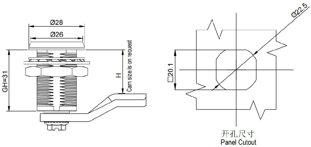 Compression Cam Lock for Mail -Boxes Lock Post Boxes Panel Cabinet Boxes Metal File Cabinet Locks