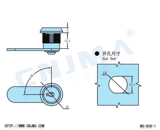 Cam Lock for Freezer and Cabinet