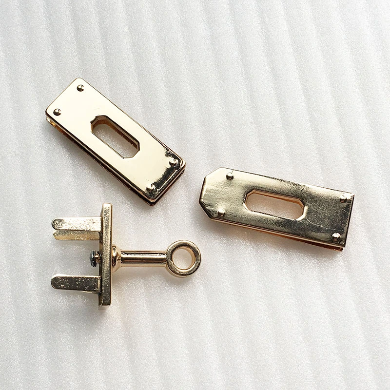 in Stock Gold Metal Rectangle Turn Lock Bag Accessories Fastener Twist Clasp Lock