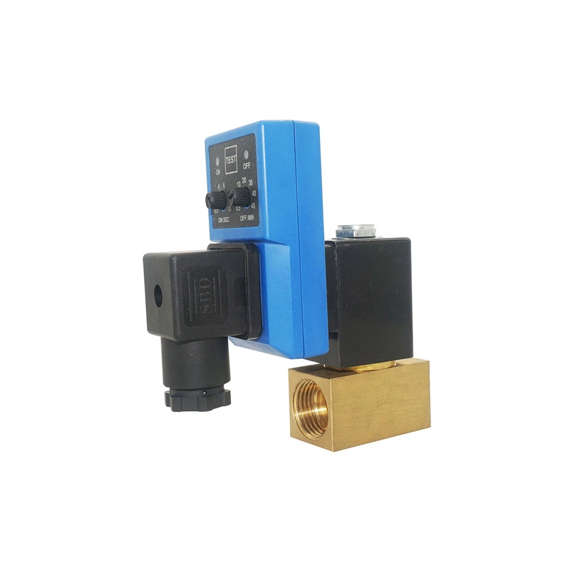 Brass Valve with Timer Controlled Electronic Condensate BSP Solenoid Electronic Drain Valve for Air Compressor