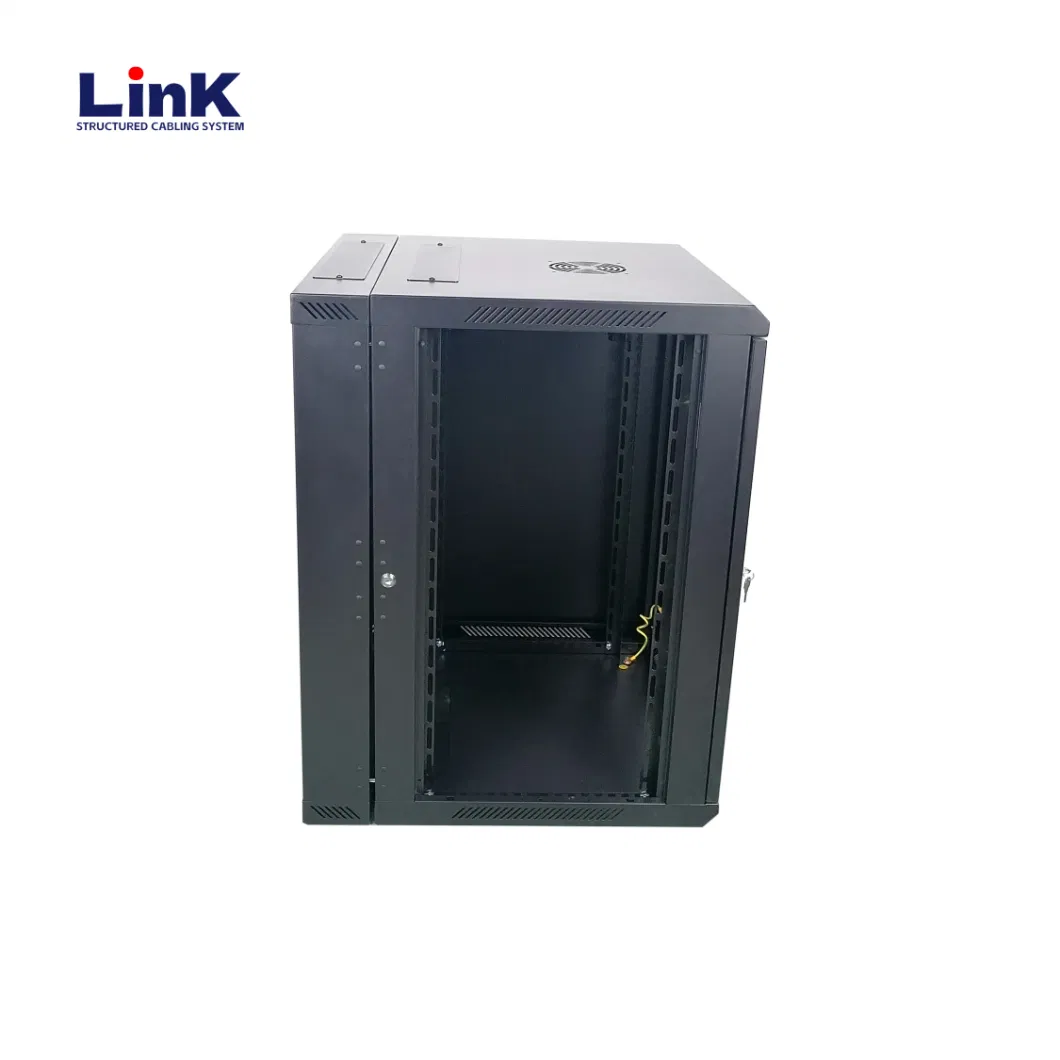 12u Wall Mount Network Server Cabinet for 19 Inch It Equipment, Removable Side Panels, Locks, Fan