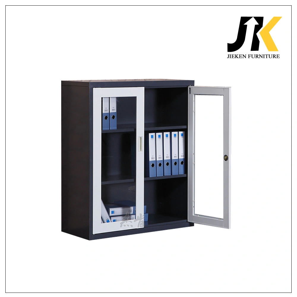 Customized Office Glass Sliding Door Storage System Small Metal Cupboards Cabinet