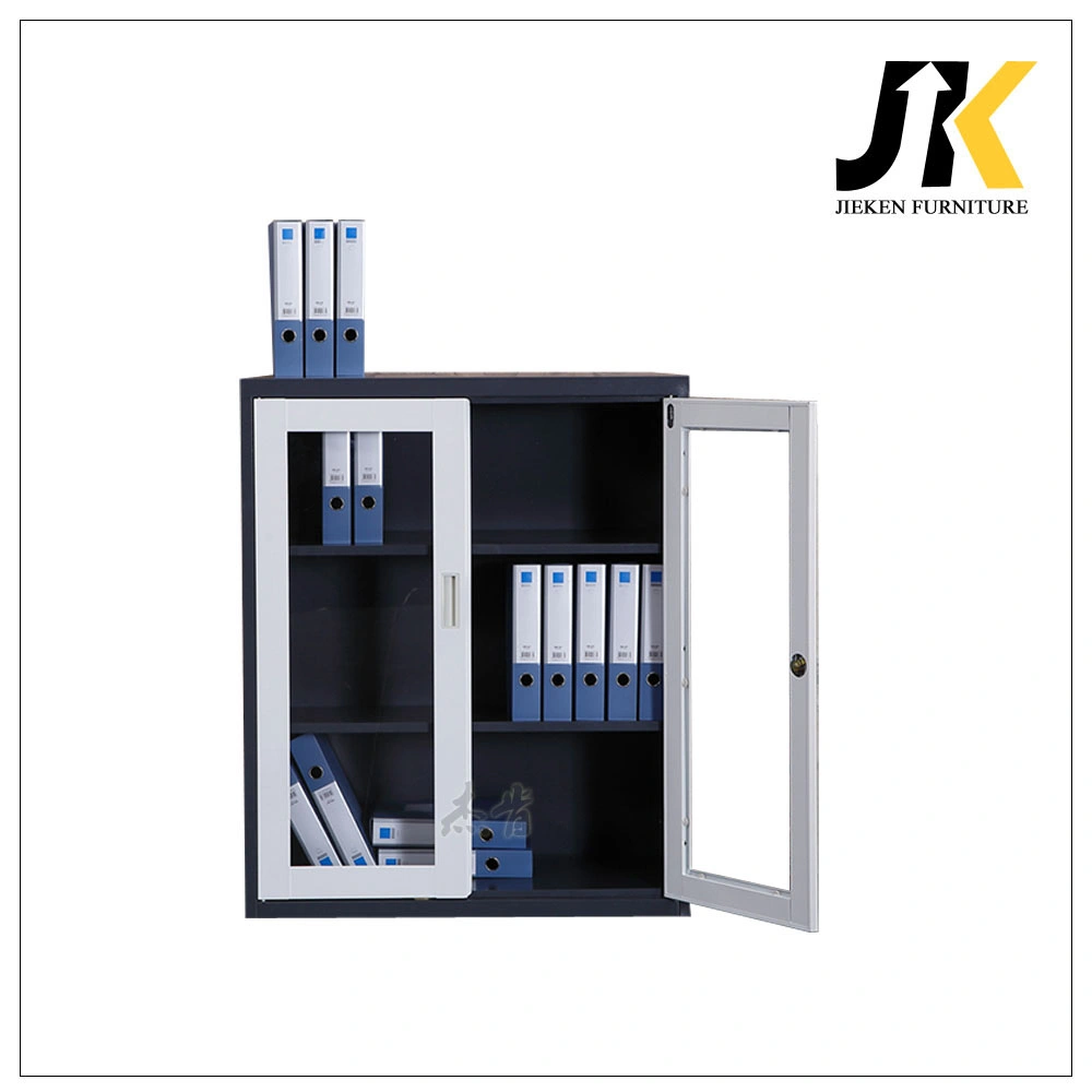 Customized Office Glass Sliding Door Storage System Small Metal Cupboards Cabinet