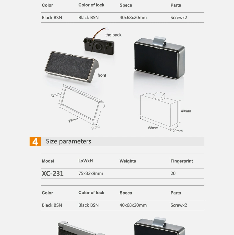 Fingerprint Lock Cabinet Locks Biometric Keyless Wooden Box Furniture Drawer Fingerprint Locks