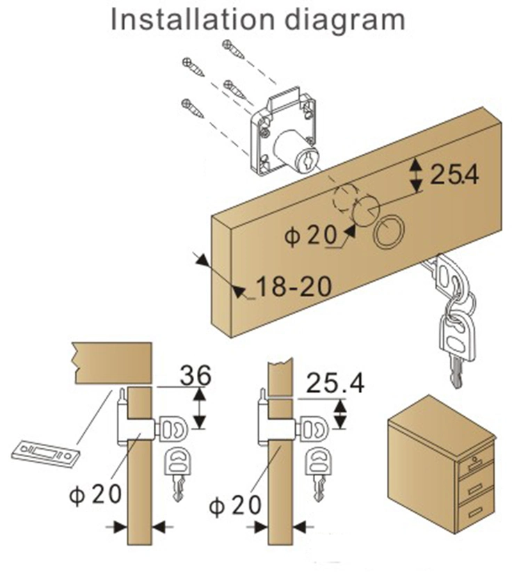 Furniture Hardware Zinc Alloy Lock Drawer Lock Office Desk Lock