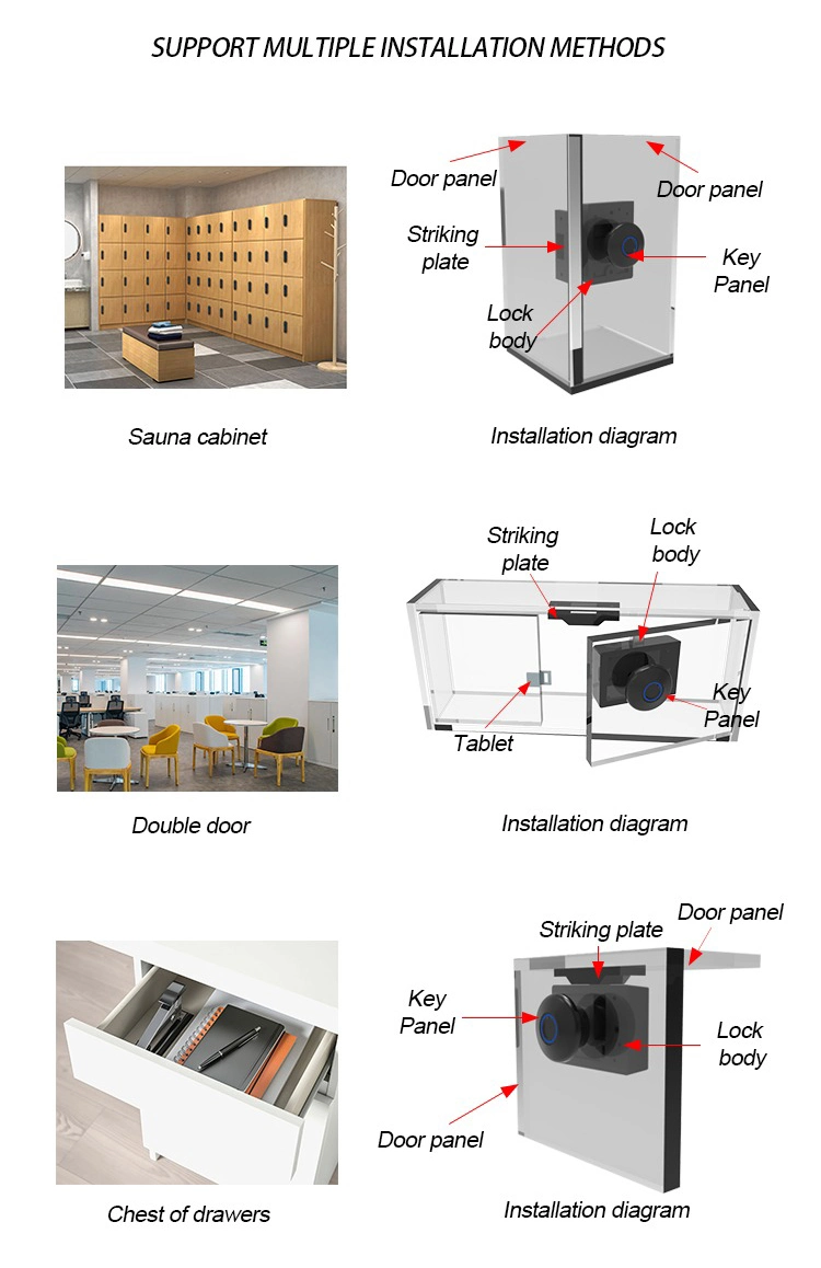 Furniture Hardware Cabinet Handle Electronic Code Fingerprint Digital Smart Lock