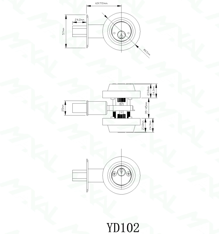 Round Double Cylinder Deadbolt Zinc Alloy Door Lock with Wooden Door