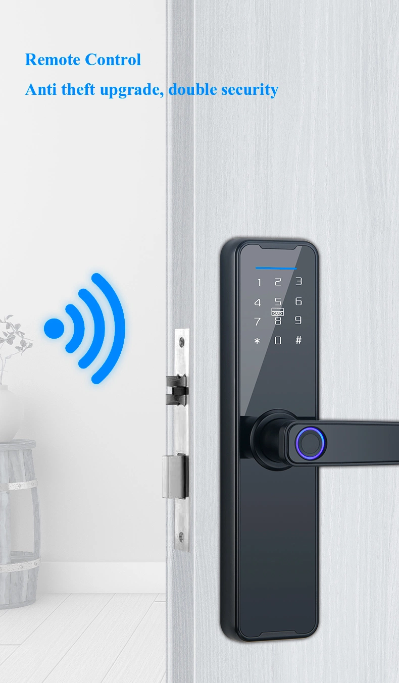 Smart Home Hotel Door Digital Lock Residence Tuya Smart Life APP Ttlock Fingerprint Passcode Card WiFi Smart Door Locks