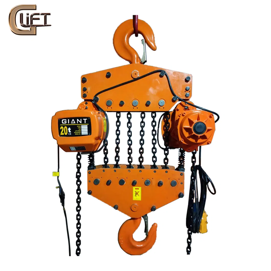 China Manufactured Heavy Duty Chain Block with Emergency Stop High Quality Electric Chain Hoist Giant Lift Chain Block Electric Trolley (HHBD-I-20)