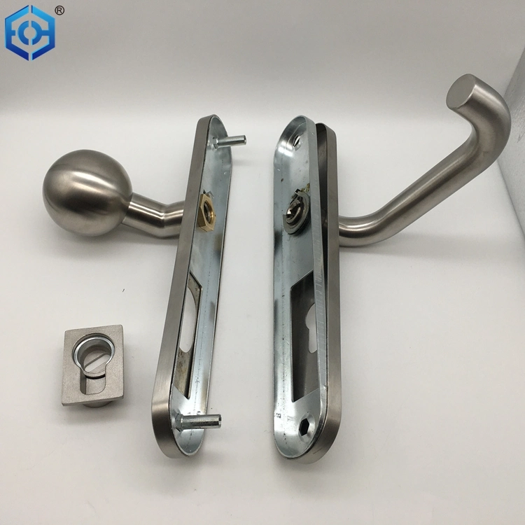 Stainless Steel Door Handle and Knob with Plate Silver