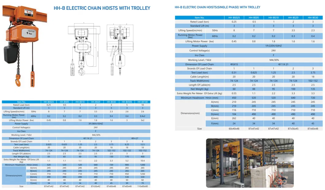 China Manufacturer Motor Electric Chain Block