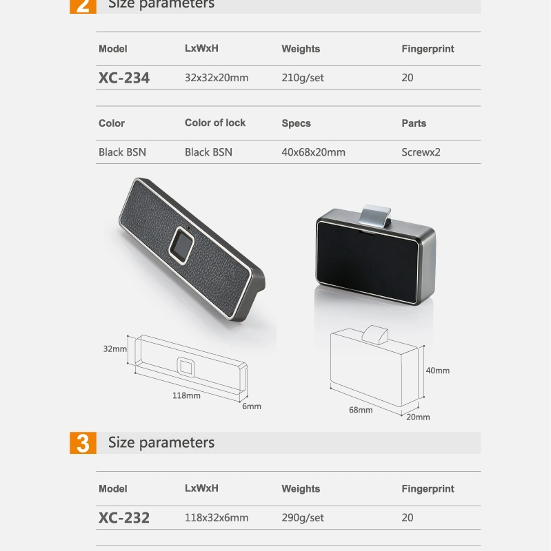 Fingerprint Lock Cabinet Locks Biometric Keyless Wooden Box Furniture Drawer Fingerprint Locks