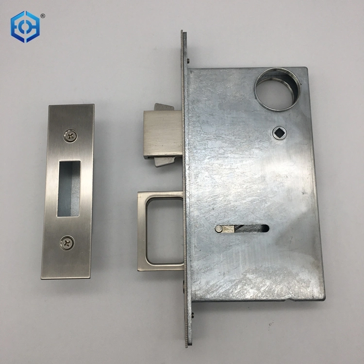 Zinc Alloy Modern Rectangular Mortise Flush Square Handle Sliding Door Pocket Lock