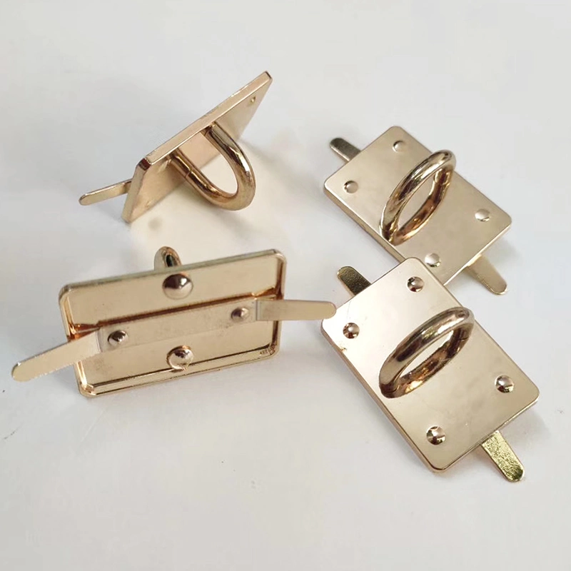 in Stock Gold Metal Rectangle Turn Lock Bag Accessories Fastener Twist Clasp Lock