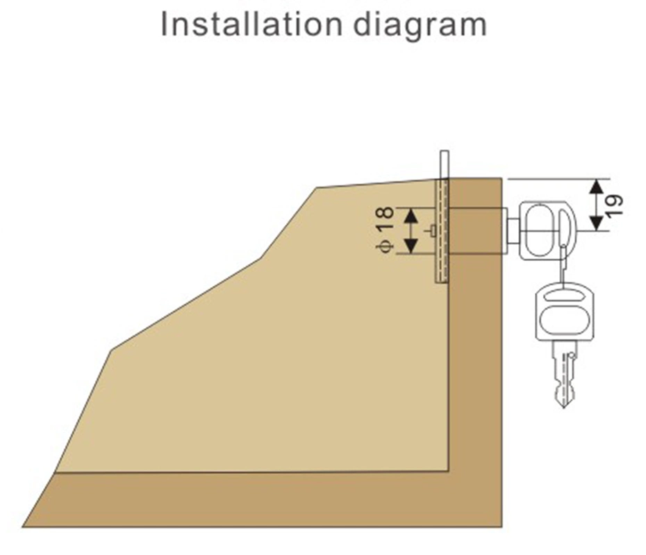 Cabinet Drawer Lock Circle Mailbox Lock Cylinder 20mm Office Desk Lock