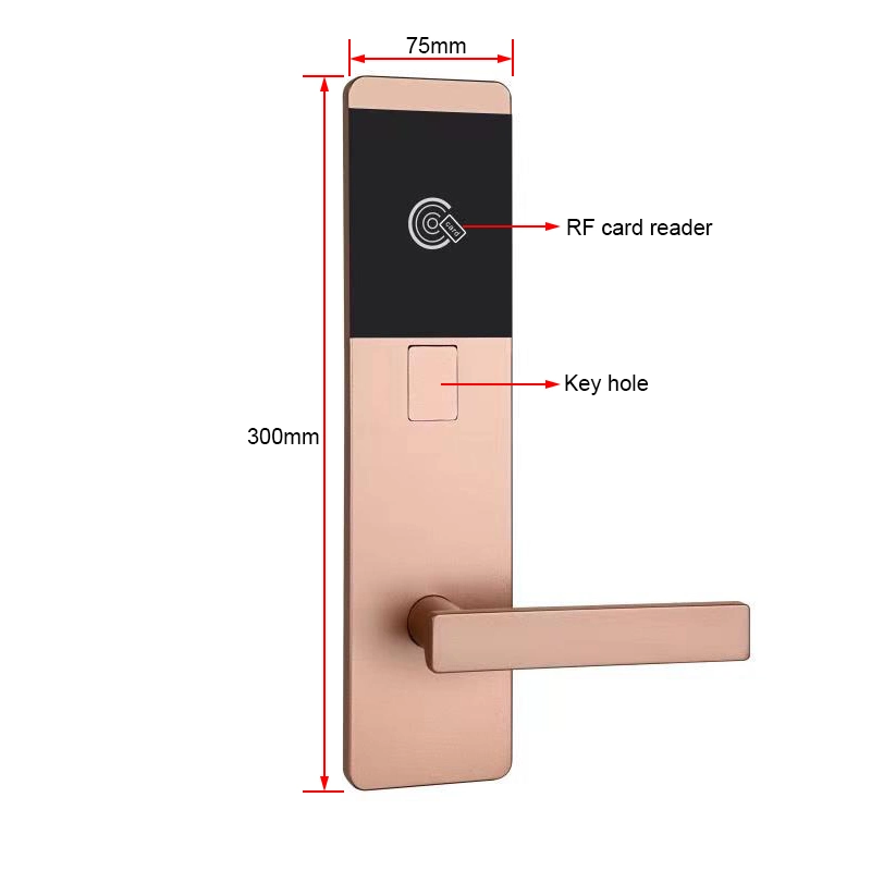 Electronic Card Reader Door Hotel Lock with ANSI Standard Cylinder