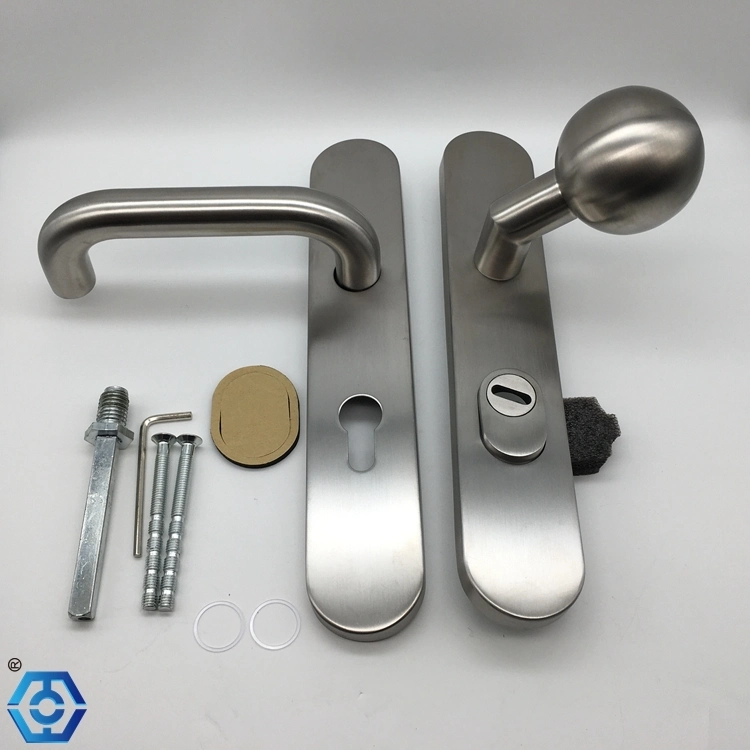 Stainless Steel Door Handle and Knob with Plate Silver