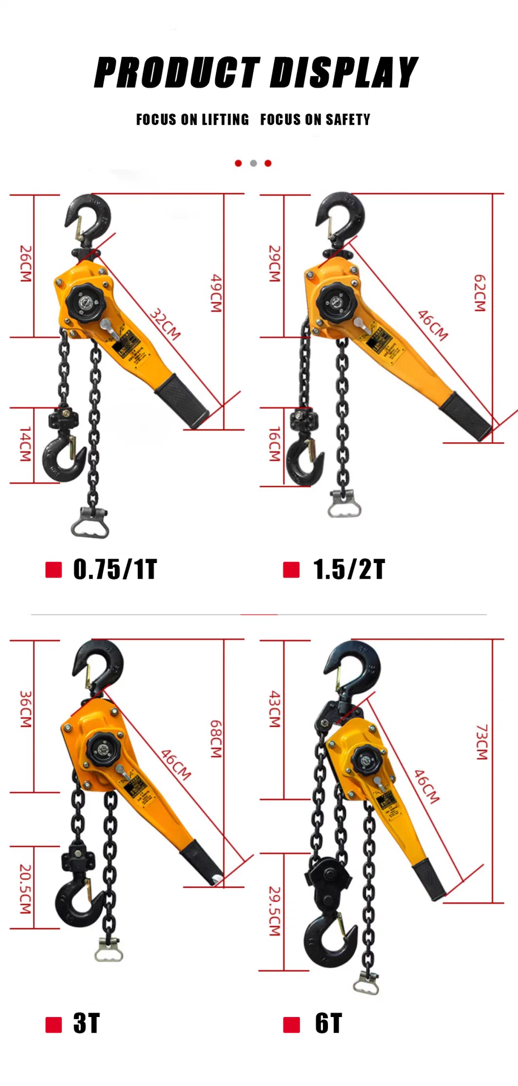 High Quality New Special 0.75 1.5 3ton Designed Mini Lever Block with Ratchet Handle