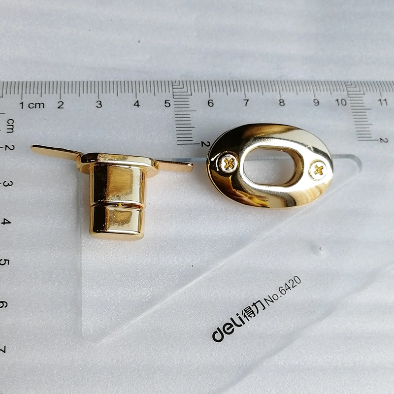 Gold Oval Twist Lock Turn Metal Closure Buckle Locks Hardware