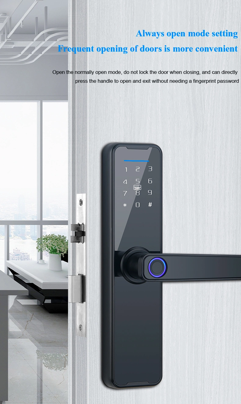 Smart Home Hotel Door Digital Lock Residence Tuya Smart Life APP Ttlock Fingerprint Passcode Card WiFi Smart Door Locks