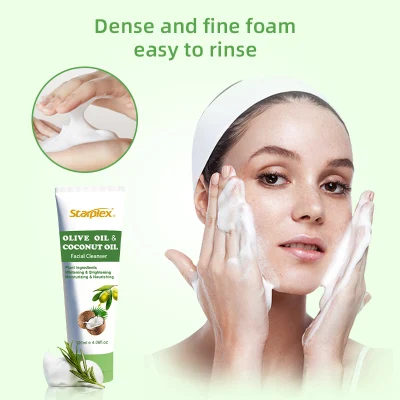 Starplex or Custom Logo Organic Olive Oil Skin Moisturizing Facial Foam Coconut Oil Cleanser Face Wash