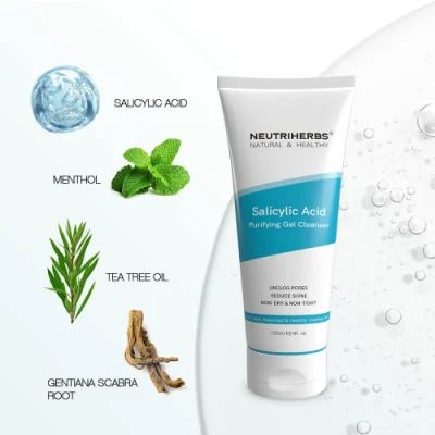 High Quality Organic Beauty Private Label Oil-Control Salicylic Acid Purifying Gel Cleanser
