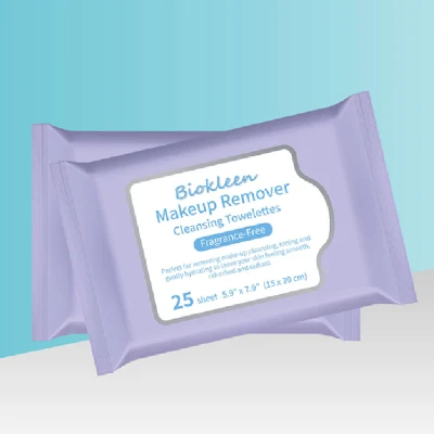 Biokleen Daily Cleansing Fragrance-Free Bamboo Acne Prone Skin Waterproof Makeup Removal Wipes