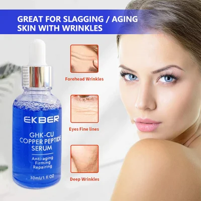 Organic Natural Korean Skin Care Facial Brightening Face Soothing Blue Copper Peptide Serum Facial Serum