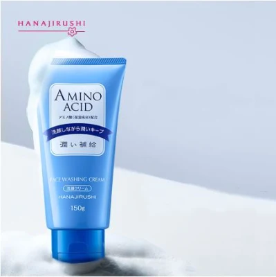 Hanajirushi Amino Acid Foam Cleanser Hyaluronic Acid Face Wash for Dry Skin Oil Skin Combination Skin Moisture Oil Control 150ml