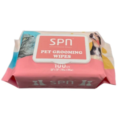 Compostable Big Size Softe and Gentle Disinfect Soft Dog and Cat Wet Clean Tissue Pets Face and Mouth Towels Lightening Sensitive Eco-Friendly Animal Wet Wipe